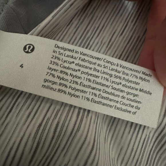 LULULEMON Energy Bra Crossback Gray/Blue Workout Yoga Athleisure NO PADS - Picture 6 of 8